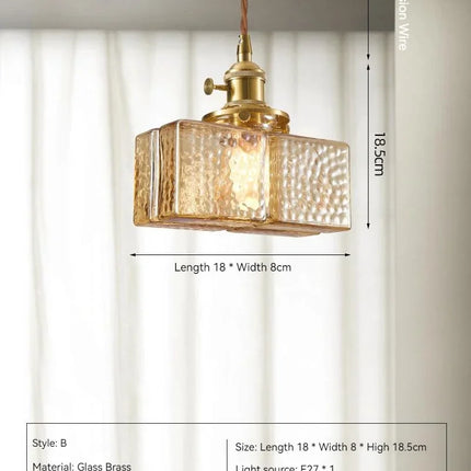 Suspension LED Vintage en Laiton et Verre pour Ambiance Chaleureuse