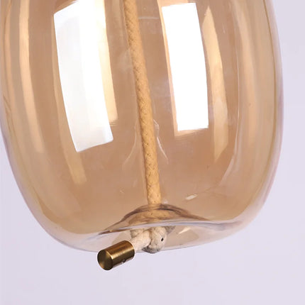 Suspension BROKIS Scandinave en verre bleu, lustre nordique à lumière chaude