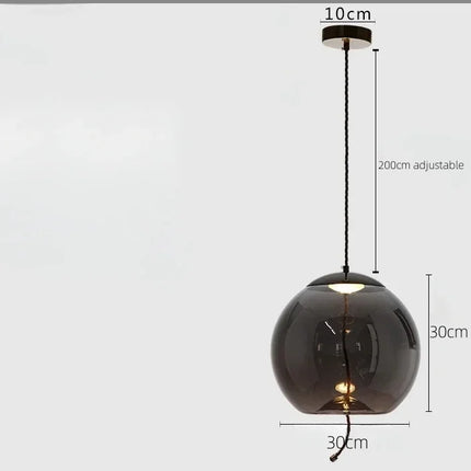 Suspension BROKIS Scandinave en verre bleu, lustre nordique à lumière chaude