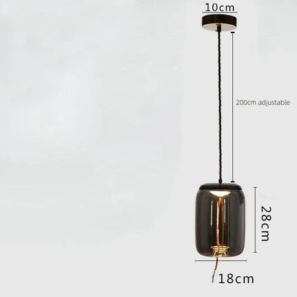 Suspension BROKIS Scandinave en verre bleu, lustre nordique à lumière chaude