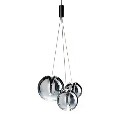 Suspension minimaliste en verre avec 3 lustres LED pour ambiance cosy