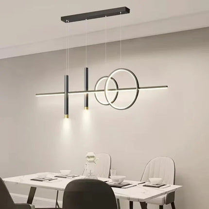 Suspension LED design moderne noir et or pour intérieur cosy