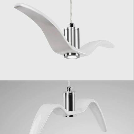 Suspension moderne mouette en résine LED pour ambiance chaleureuse