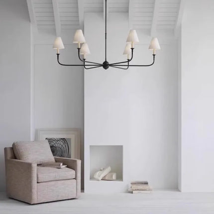 Suspension moderne en métal chrome poli pour salon et salle à manger