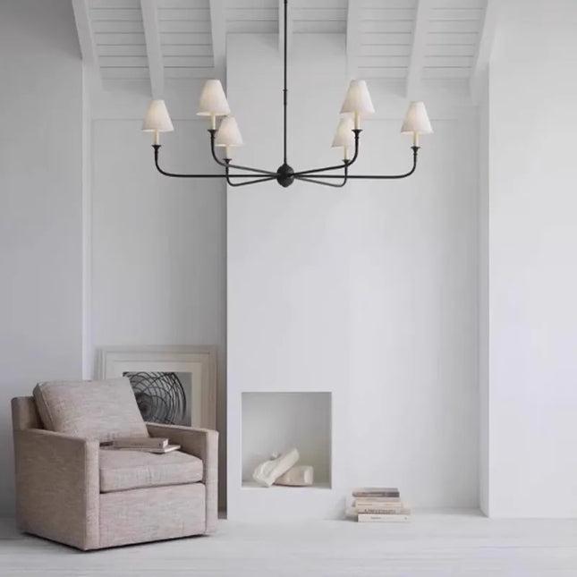 Suspension moderne en métal chrome poli pour salon et salle à manger