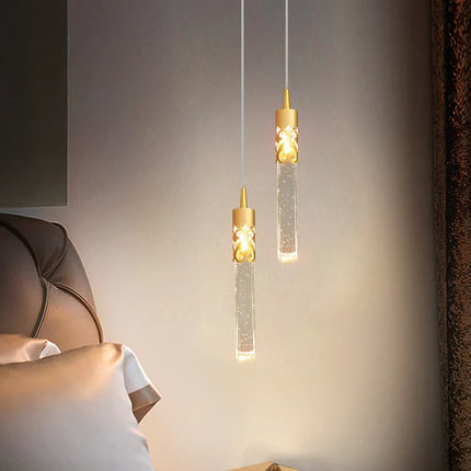 Suspension LED moderne en cristal noir et or pour salon et salle à manger