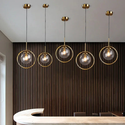 Suspension boule en verre moderne, luminaire décoratif pour cuisine et salle à manger