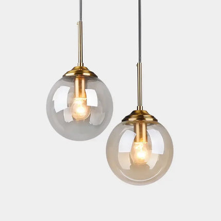 Suspension boule en verre moderne, luminaire décoratif pour cuisine et salle à manger