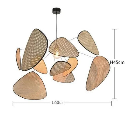 Suspension lustre en rotin et bambou E27 design créatif pour cuisine