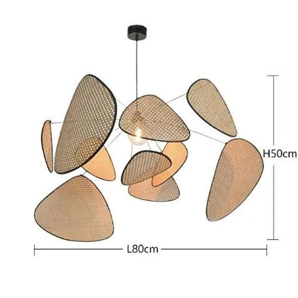 Suspension lustre en rotin et bambou E27 design créatif pour cuisine