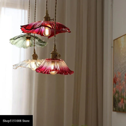 Suspension LED en verre violet moderne avec interrupteur, éclairage cosy