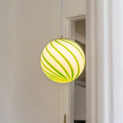 Suspension boule en verre coloré moderne LED pour chambre et salon