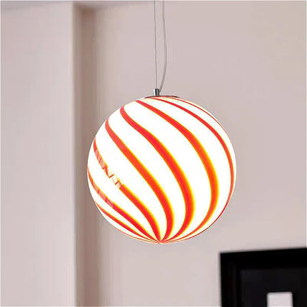 Suspension moderne en verre coloré en forme de boule pour intérieur design