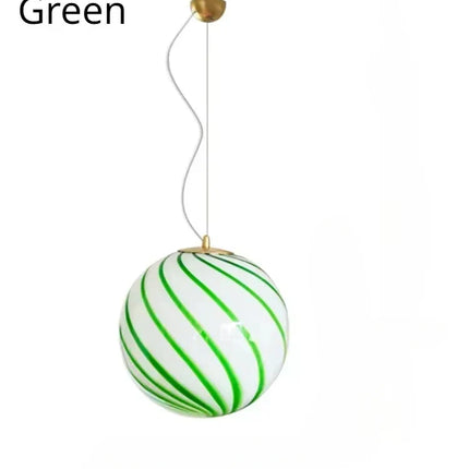 Suspension moderne en verre coloré en forme de boule pour intérieur design