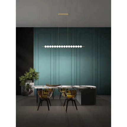 Suspension LED moderne en laiton cuivré boule blanche pour bar et salon