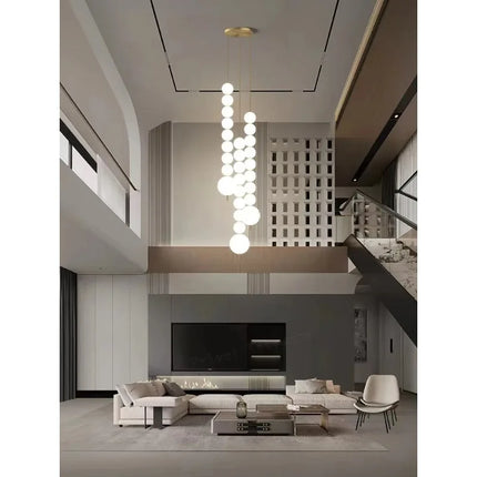 Suspension LED moderne en laiton cuivré boule blanche pour bar et salon