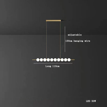 Suspension LED moderne en laiton cuivré boule blanche pour bar et salon