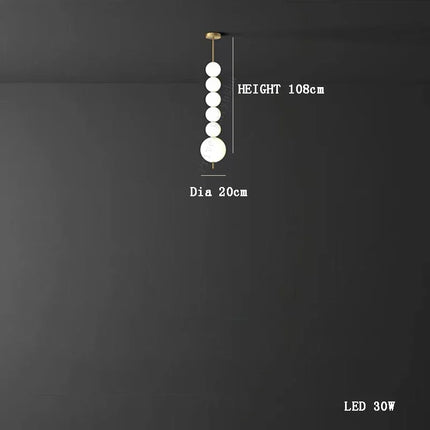 Suspension LED moderne en laiton cuivré boule blanche pour bar et salon