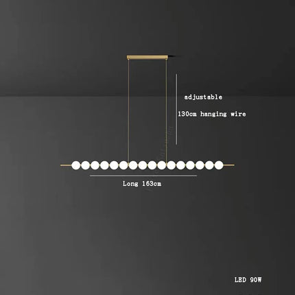 Suspension LED moderne en laiton cuivré boule blanche pour bar et salon