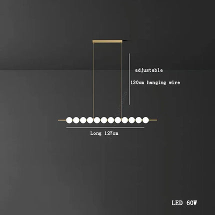 Suspension LED moderne en laiton cuivré boule blanche pour bar et salon