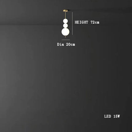 Suspension LED moderne en laiton cuivré boule blanche pour bar et salon