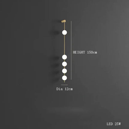 Suspension LED moderne en laiton cuivré boule blanche pour bar et salon
