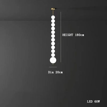 Suspension LED moderne en laiton cuivré boule blanche pour bar et salon