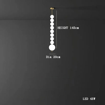 Suspension LED moderne en laiton cuivré boule blanche pour bar et salon