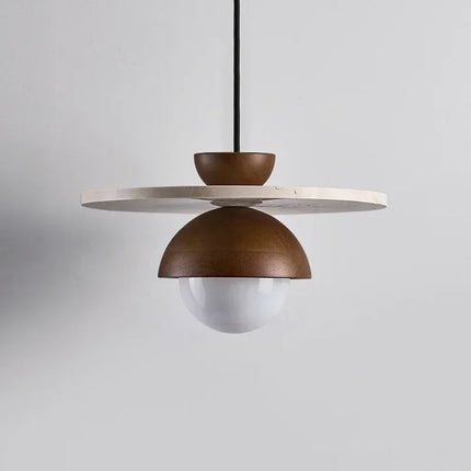 Suspension LED Danemark en noyer, luminaire suspendu design contemporain