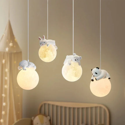 Suspension LED créative animaux dessin animé en PVC pour chambre
