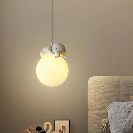 Suspension LED créative animaux dessin animé en PVC pour chambre