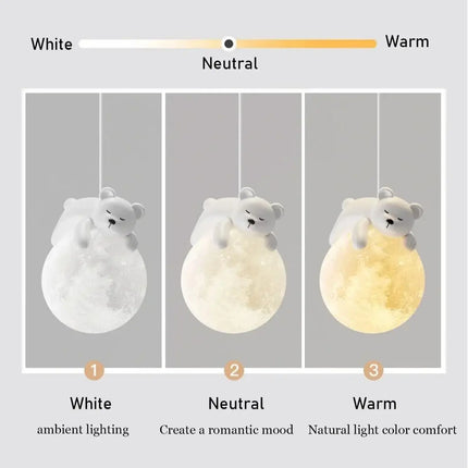 Suspension LED créative animaux dessin animé en PVC pour chambre